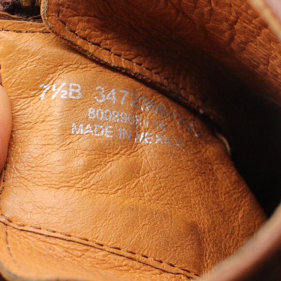 Frye Tyler Women's US 7.5 B Engineer Ankle Moto Boots  Brown Leather Buckle Zip - Picture 4 of 10